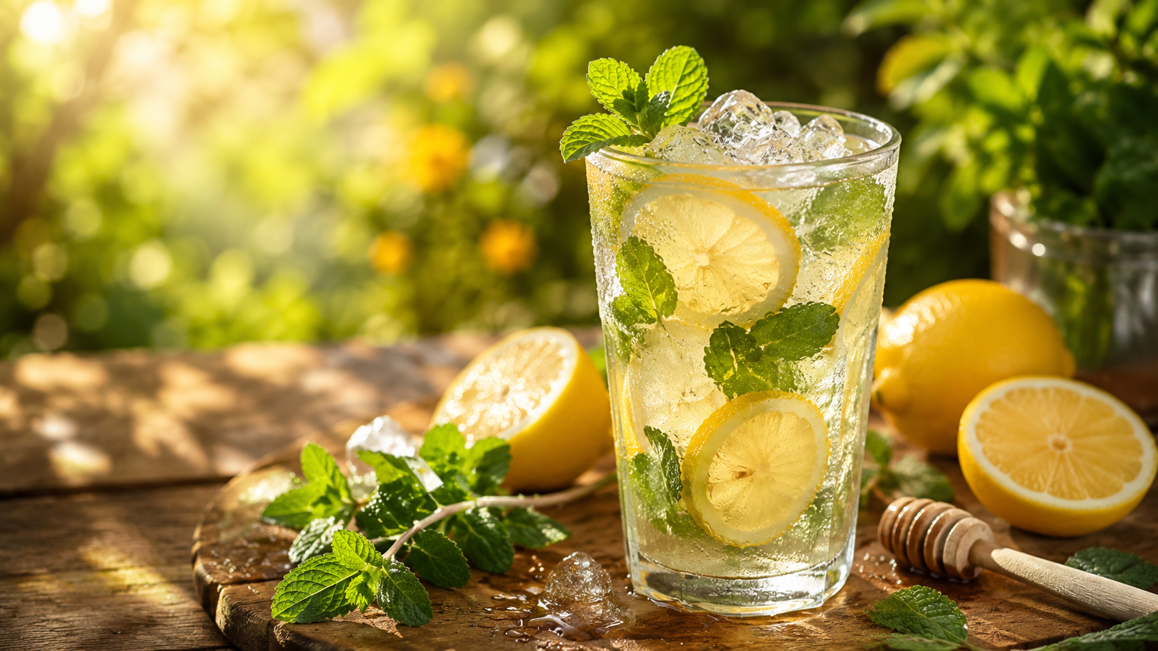 Klassische Zitronen-Minz-Limonade selber machen ohne Zucker