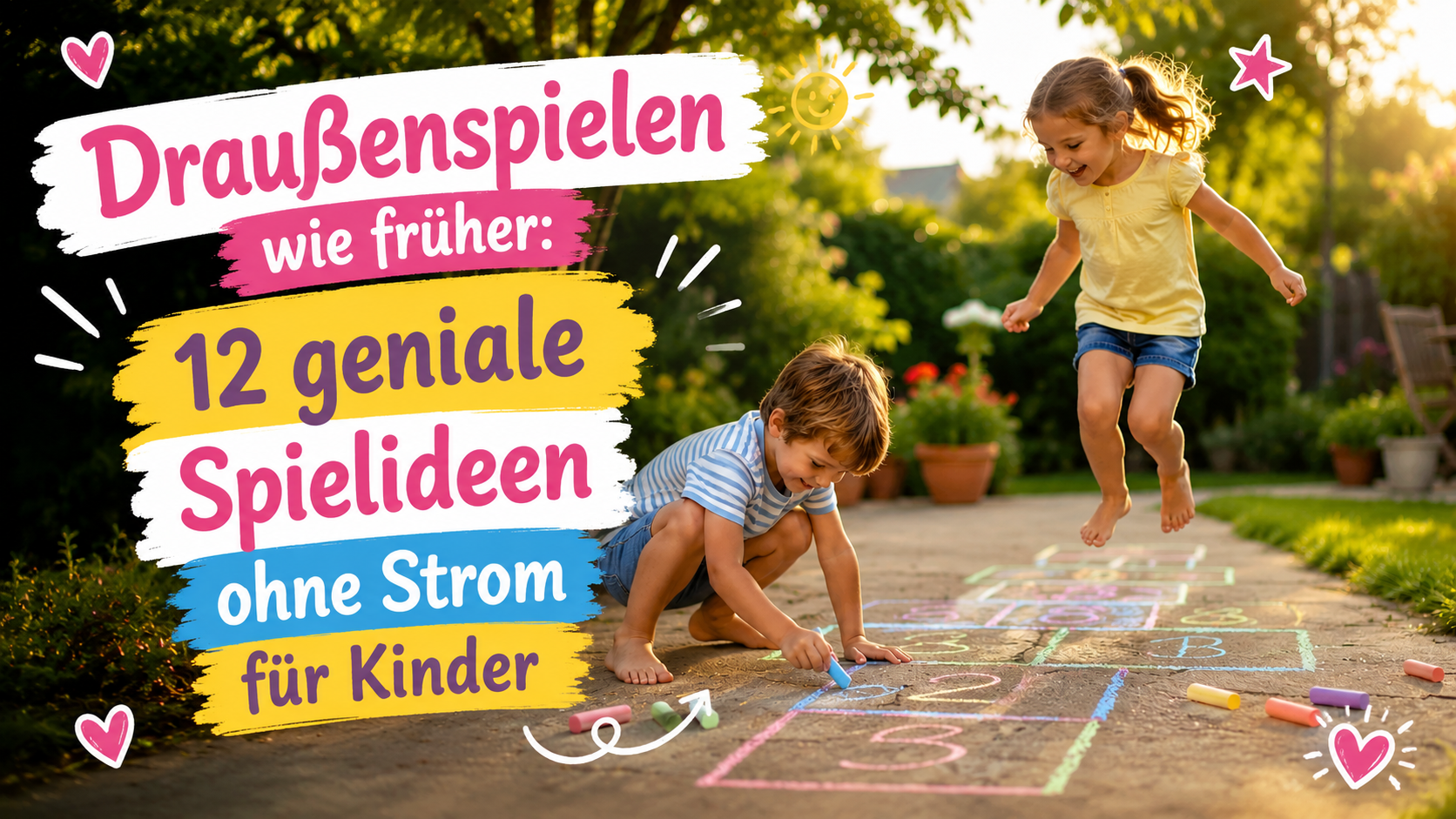 Spiele für draußen – 12 Klassiker ohne Bildschirm für Kinder. Von Verstecken bis Sackhüpfen: So holst du deine Kinder wirklich nach draußen!