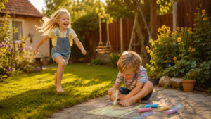 Nostalgie, Kinder draußen, freies Spielen