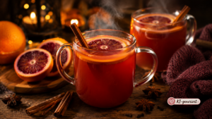 Blutorangen-Punsch für Kids als warmes alkoholfreies Halloween Getränk