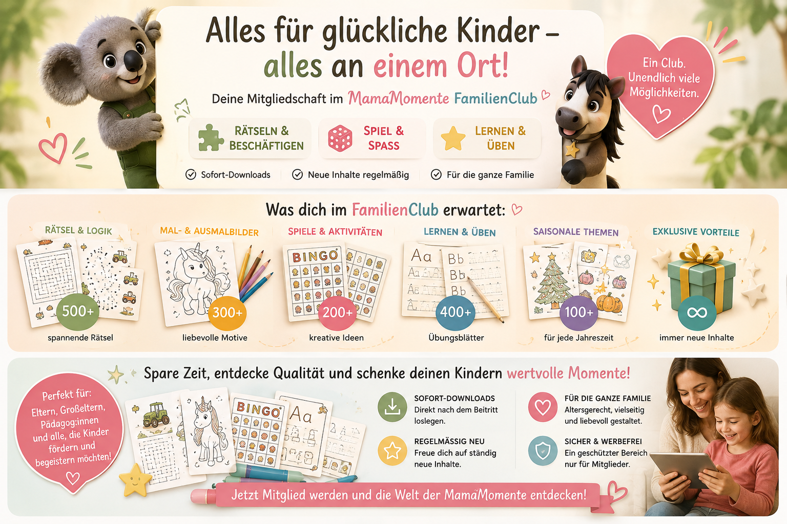 Einblick in die Inhalte des FamilienClub von Mamamomente