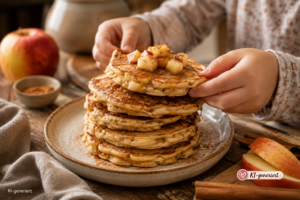 Fluffige Apfel-Pfannkuchen, Herbstrezept für Kinder