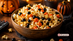 Halloween-Popcorn-Mix als süß-salziger Snack für die Filmnacht