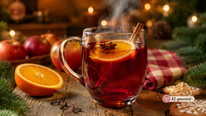 Klassisches Kinderpunsch Rezept mit Apfelsaft, Orange, Zimt und Sternanis
