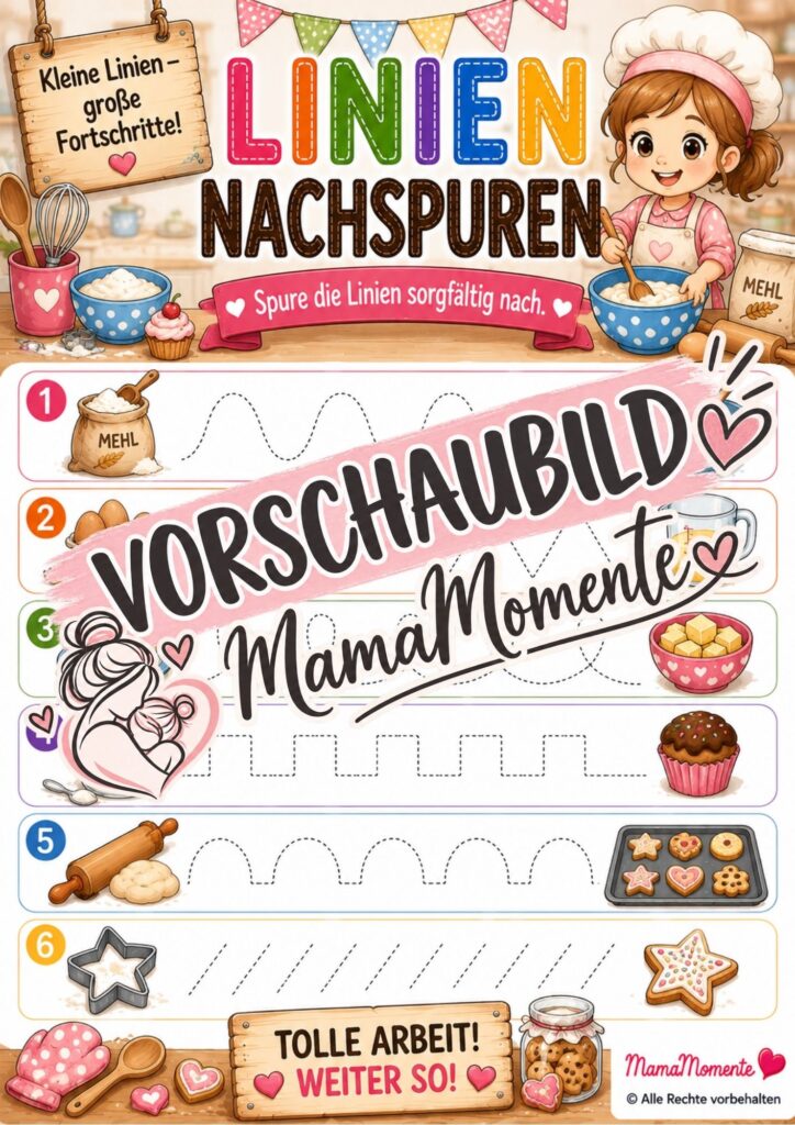 Linien Nachspuren Backen