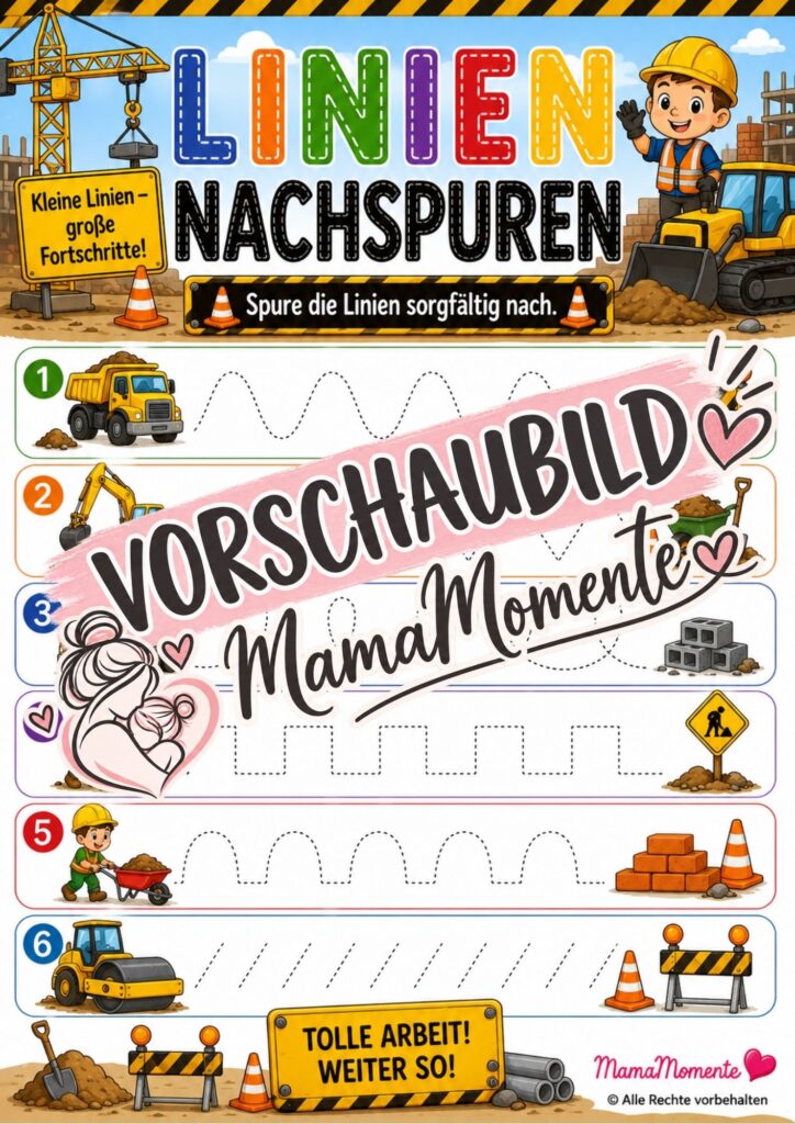 Linien Nachspuren Baustelle