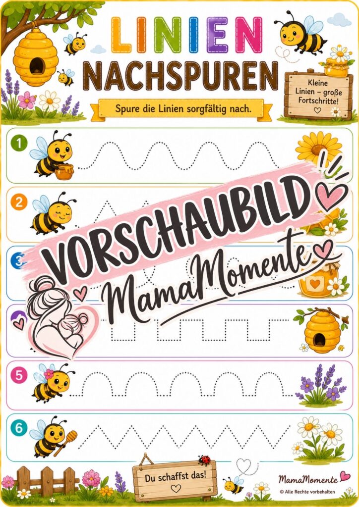 Linien Nachspuren Bienen