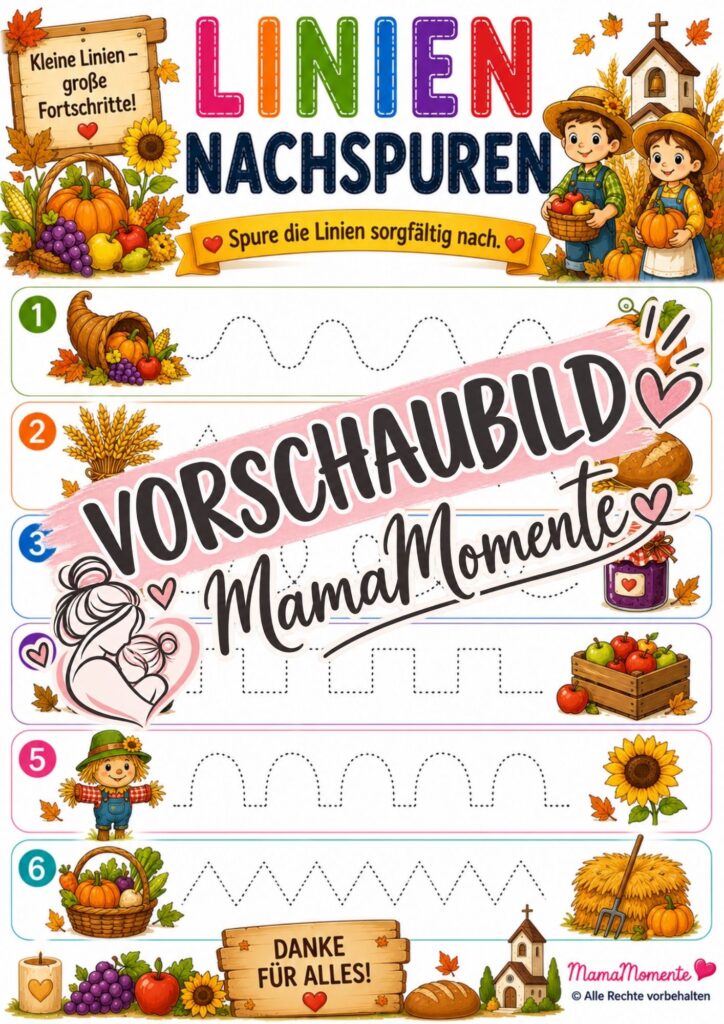 Linien Nachspuren Erntedank