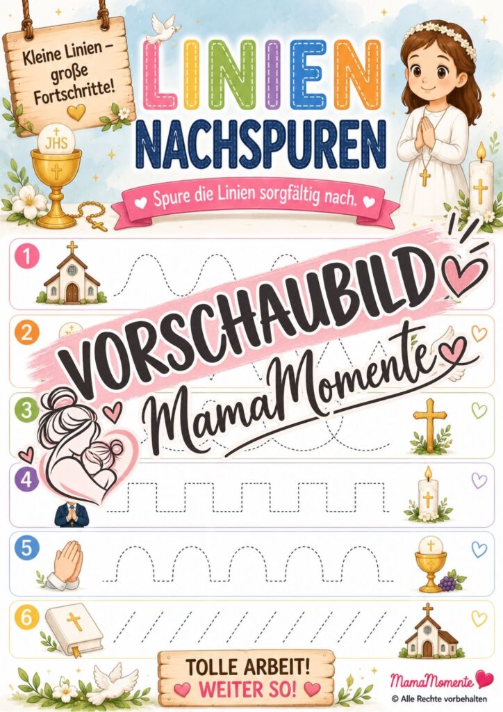 Linien Nachspuren Erskommunion