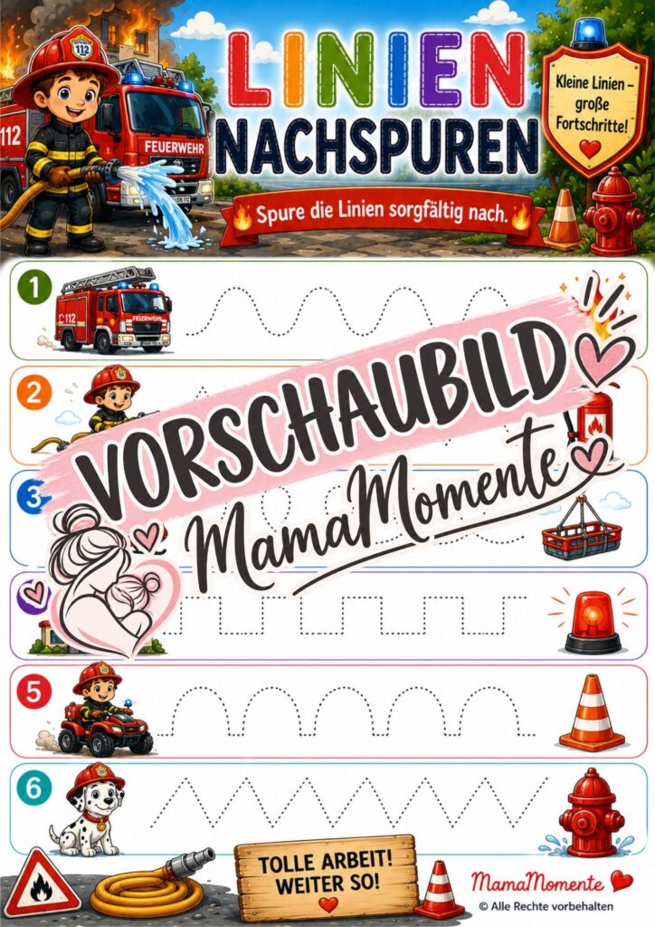 Linien Nachspuren Feuerwehr