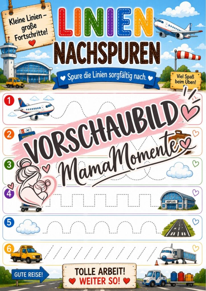 Linien Nachspuren Flugzeug