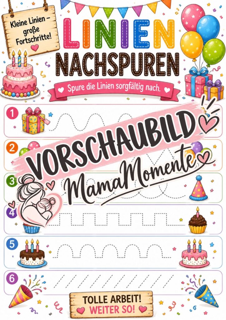 Linien Nachspuren Geburtstag