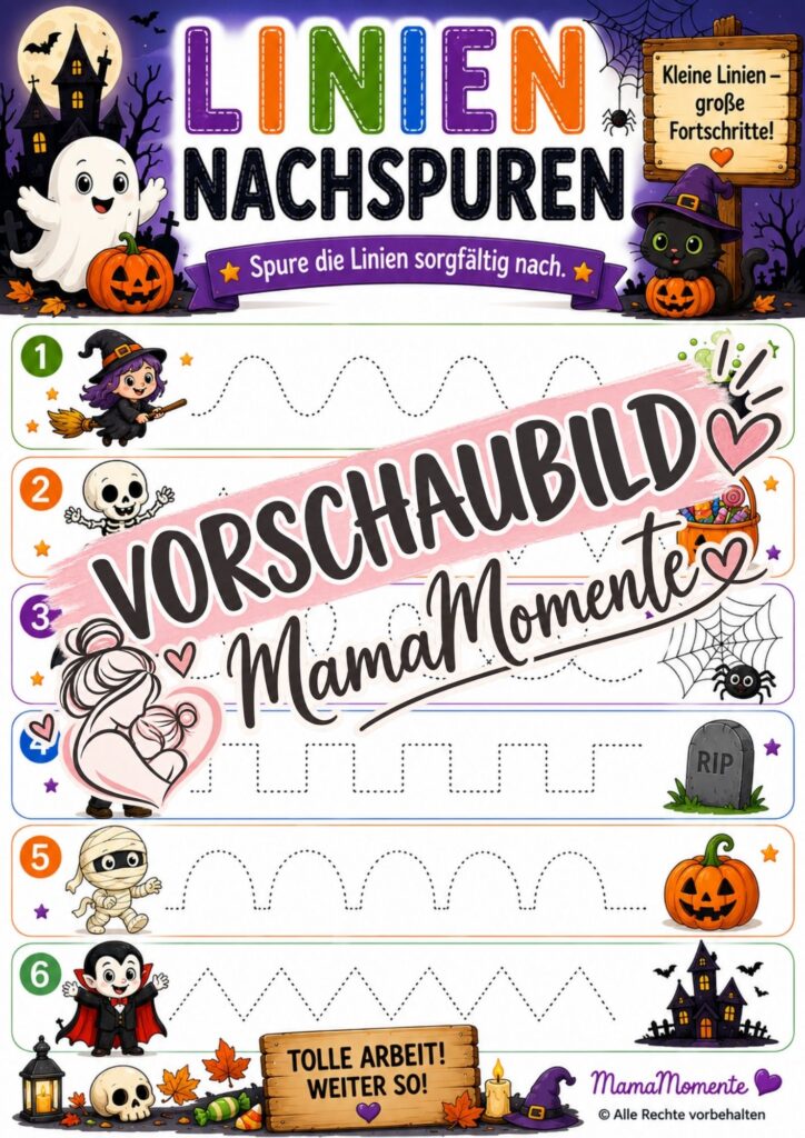Linien Nachspuren Halloween