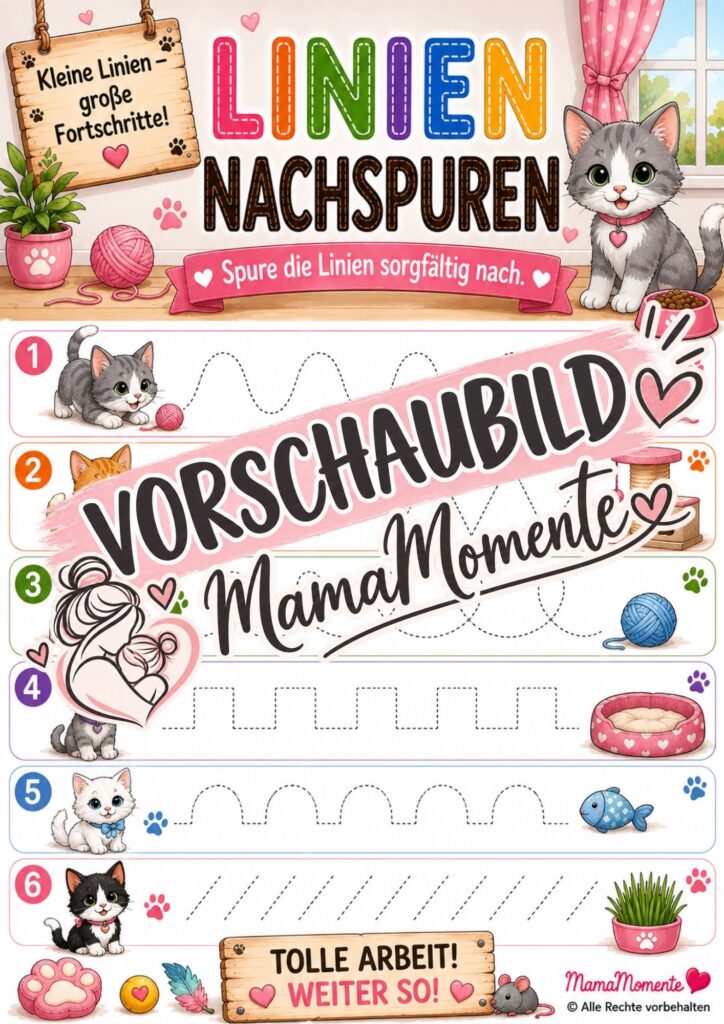 Linien Nachspuren Katzen