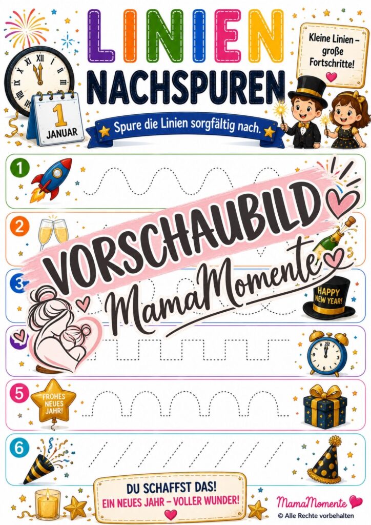 Linien Nachspuren Neujahr