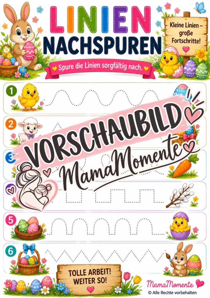 Linien Nachspuren Ostern