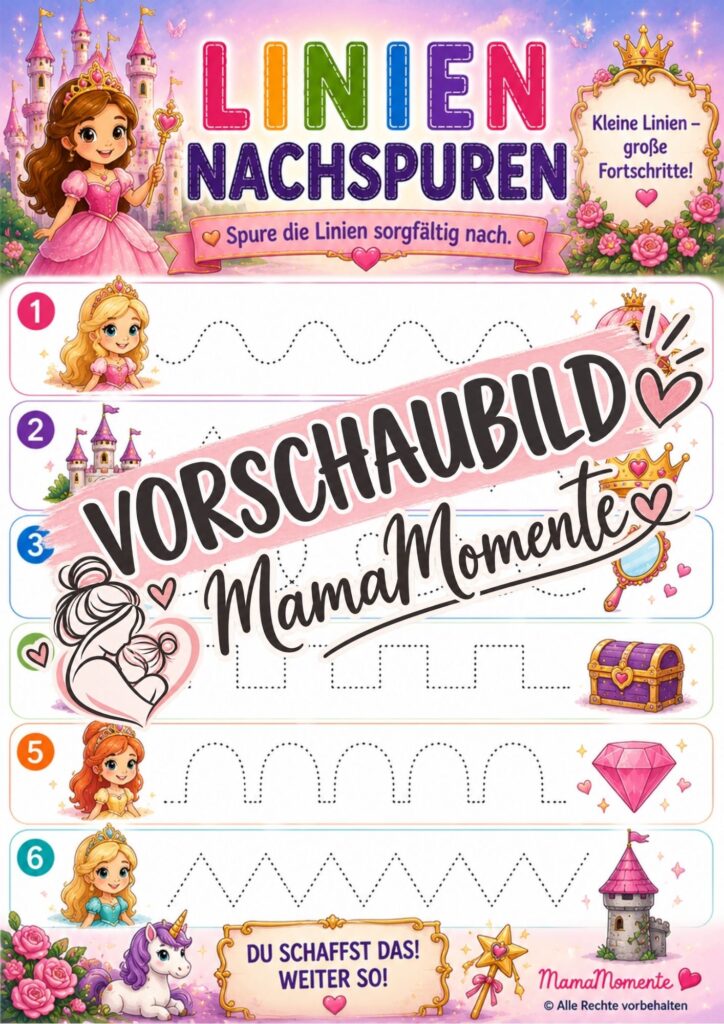 Linien Nachspuren Prinzessin
