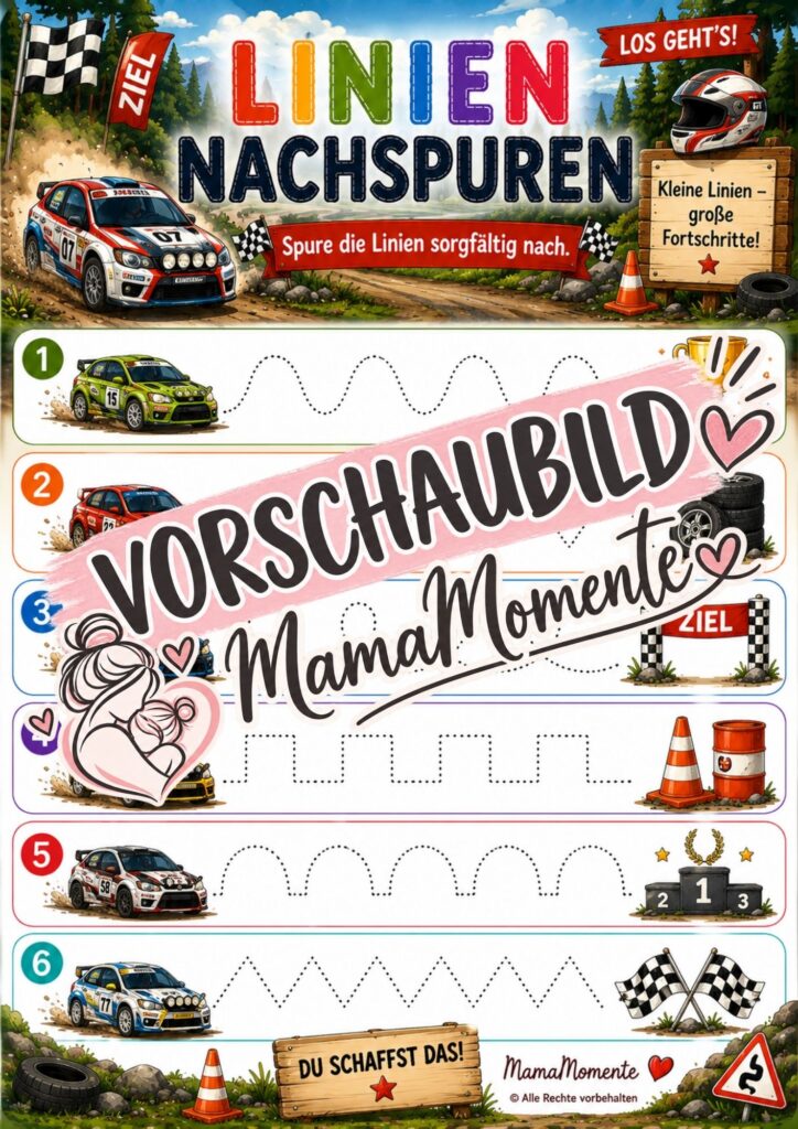 Linien Nachspuren Rallye
