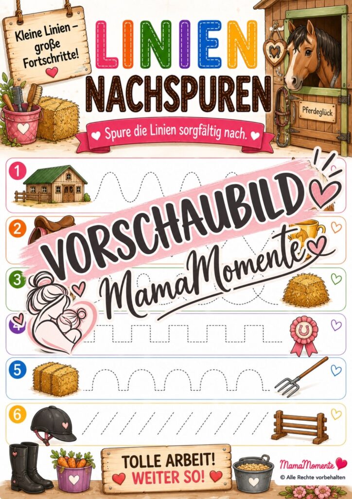 Linien Nachspuren Reitstall