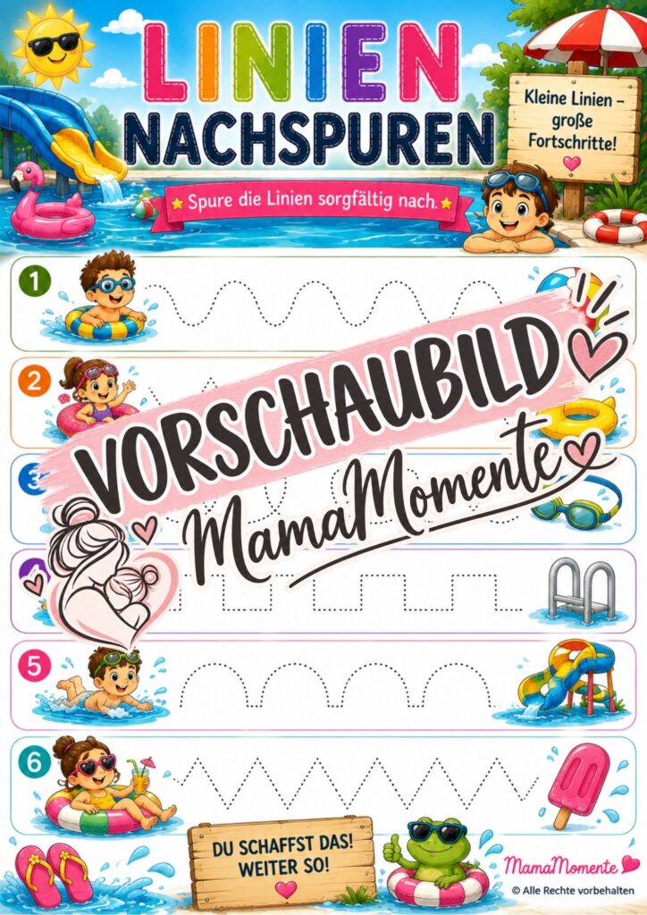 Linien Nachspuren Schwimmbad