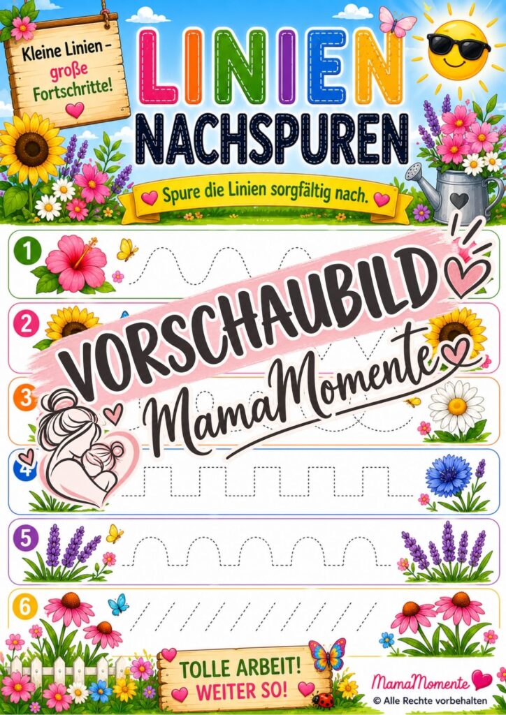 Linien Nachspuren Sommerblumen