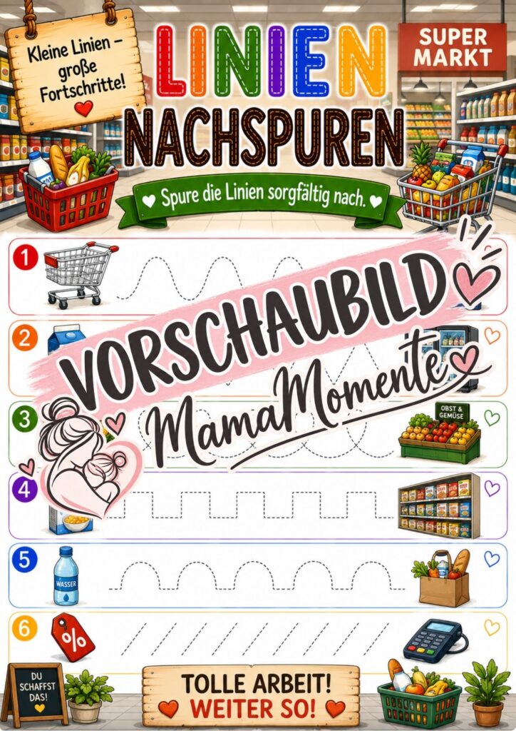 Linien Nachspuren Supermarkt