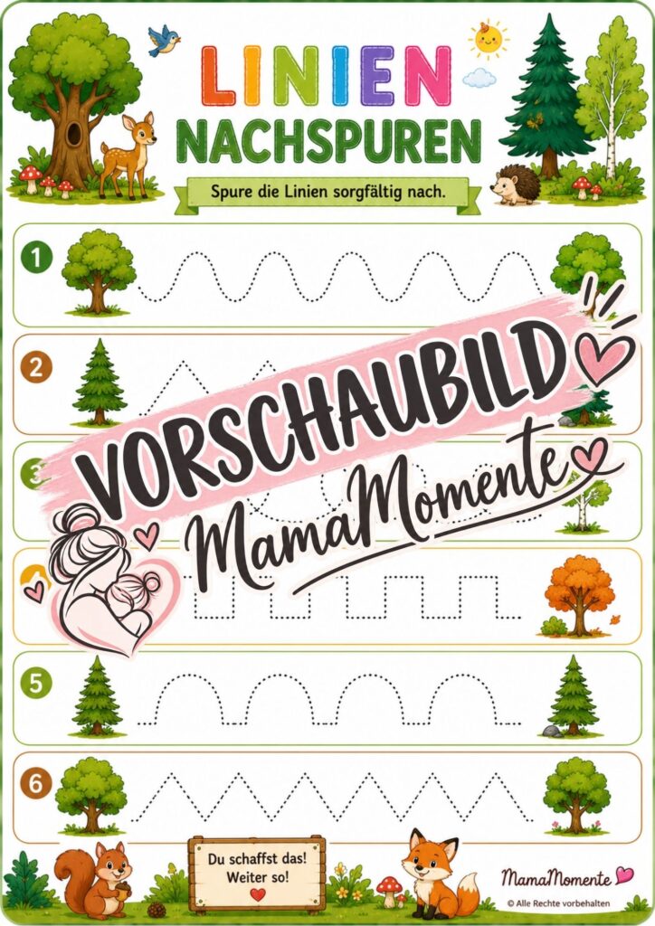 Linien Nachspuren Waldbäume