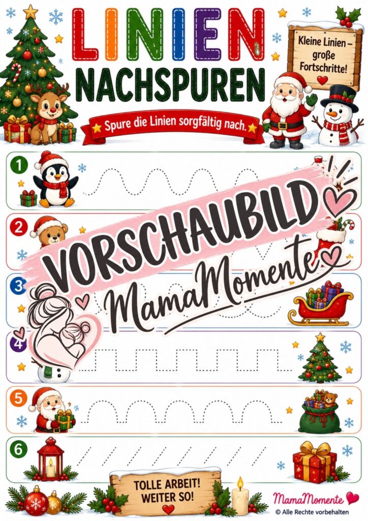 Linien Nachspuren Weihnachten