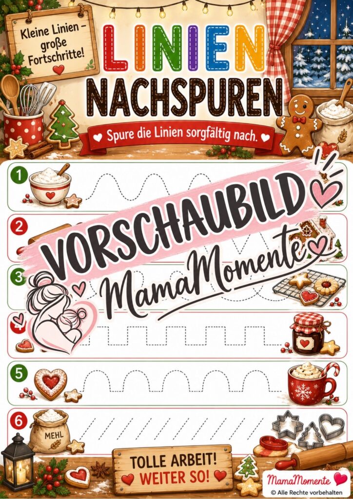 Linien Nachspuren Weihnachtsbäckerei