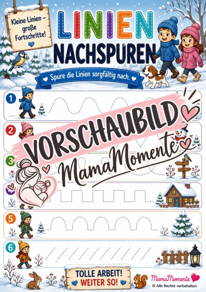 Linien Nachspuren Winterspaziergang