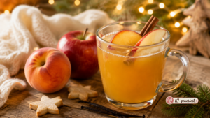 Milder Weihnachts-Kinderpunsch mit Pfirsich, Apfel, Vanille und Zimt