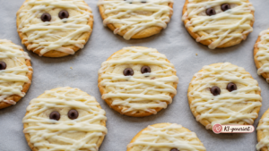 Mumien-Kekse als einfaches Halloween Gebäck für Kinder