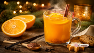 Orangen-Vanille-Kinderpunsch mit Rooibostee, Zimt und frischen Orangen