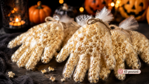 Popcorn-Hände als einfacher Halloween Fingerfood für Kinder
