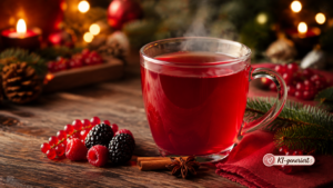 Roter Beeren-Kinderpunsch mit Himbeeren, Brombeeren, Zimt und Sternanis
