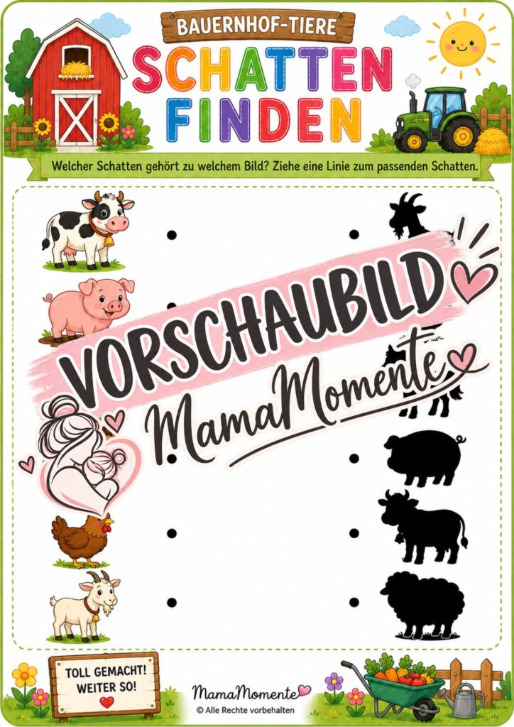 Schatten finden Bauernhof Tiere