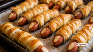 Zombie-Finger-Würstchen im Blätterteig als herzhaftes Halloween Rezept für Kinder