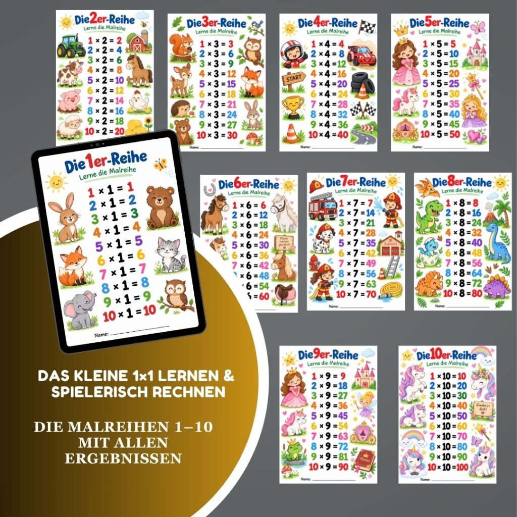 1×1 Malreihen für Kinder – Spielerisch lernen mit Ergebnissen