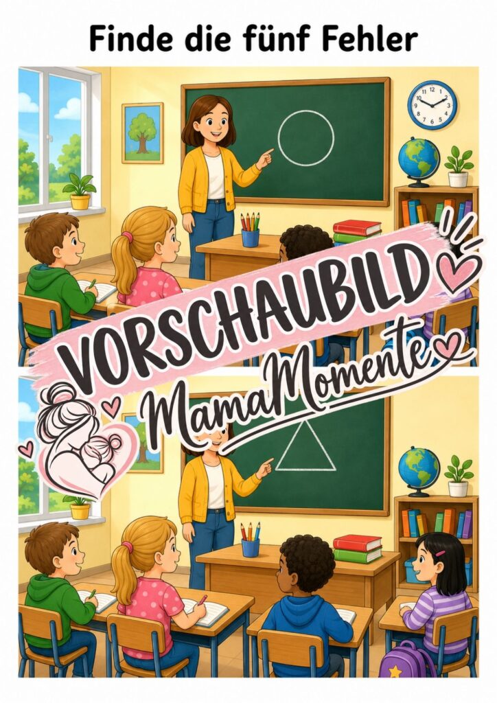 5 Fehler finden Schule Klassenzimmer