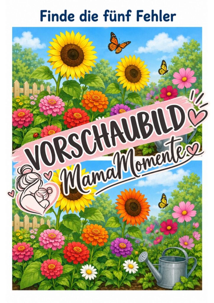 5 Fehler finden Sommerblumen