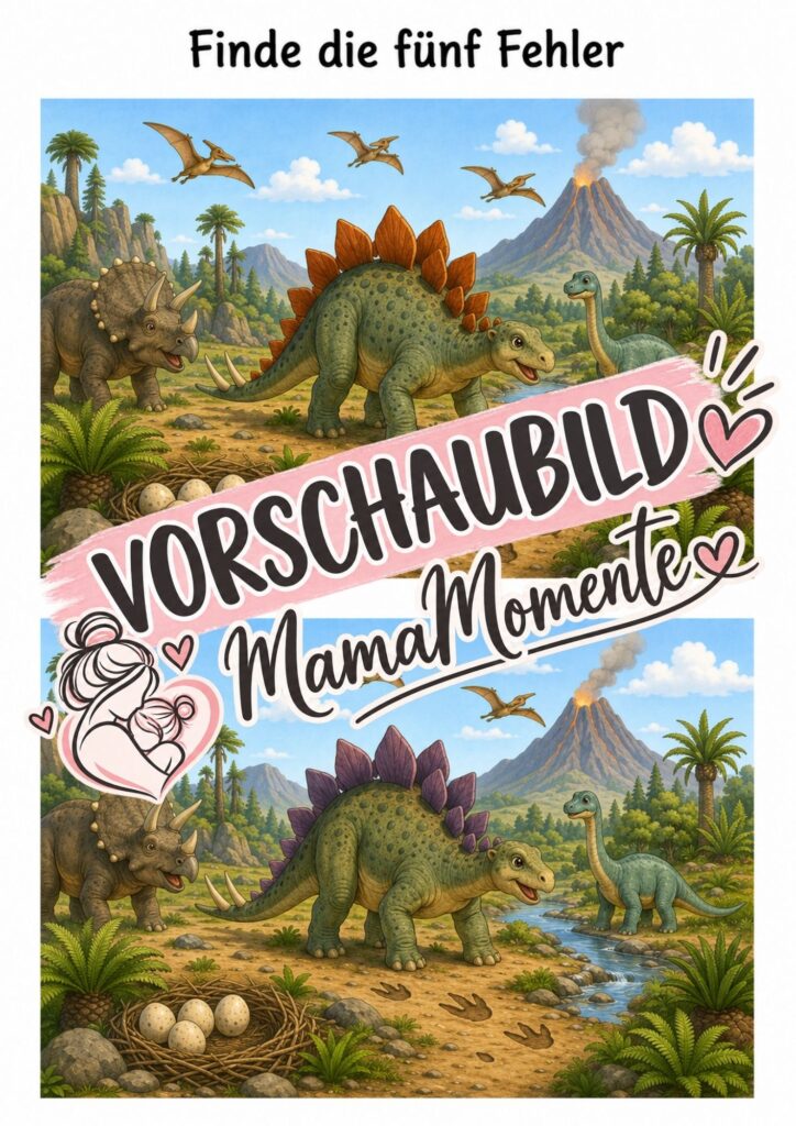 5 Fehler suchen Dinosaurier