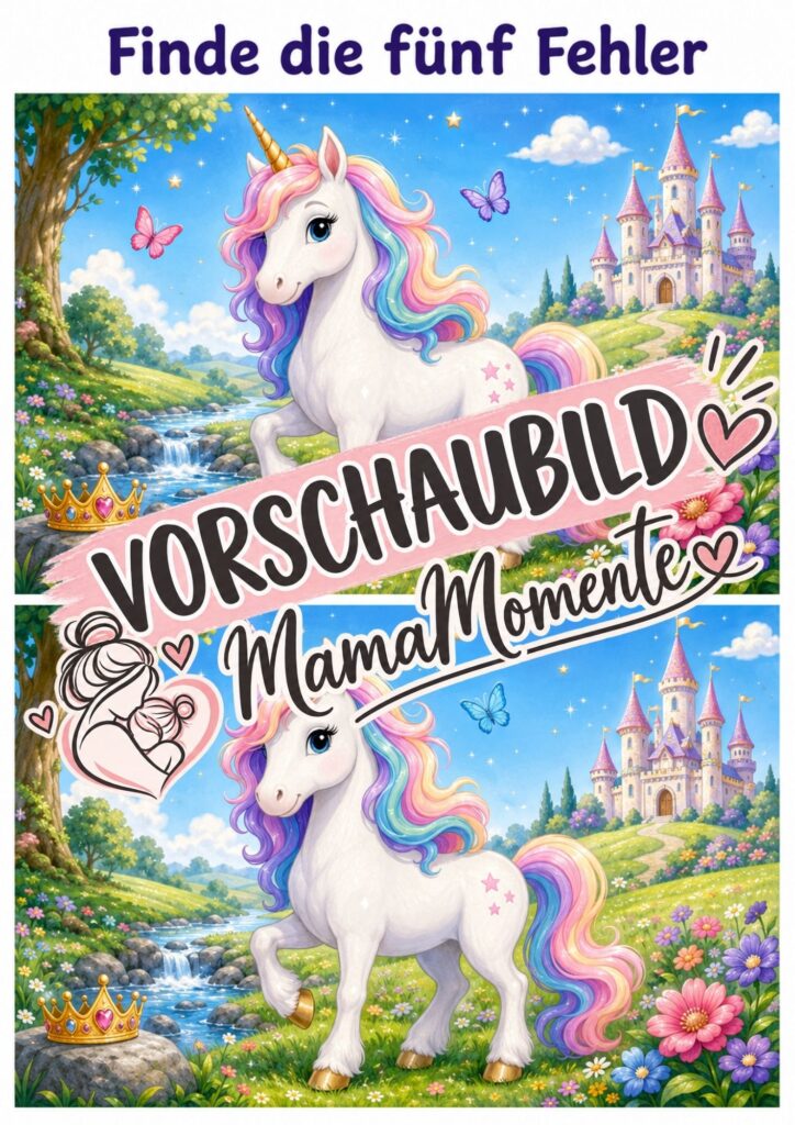 5 Fehler suchen Einhorn