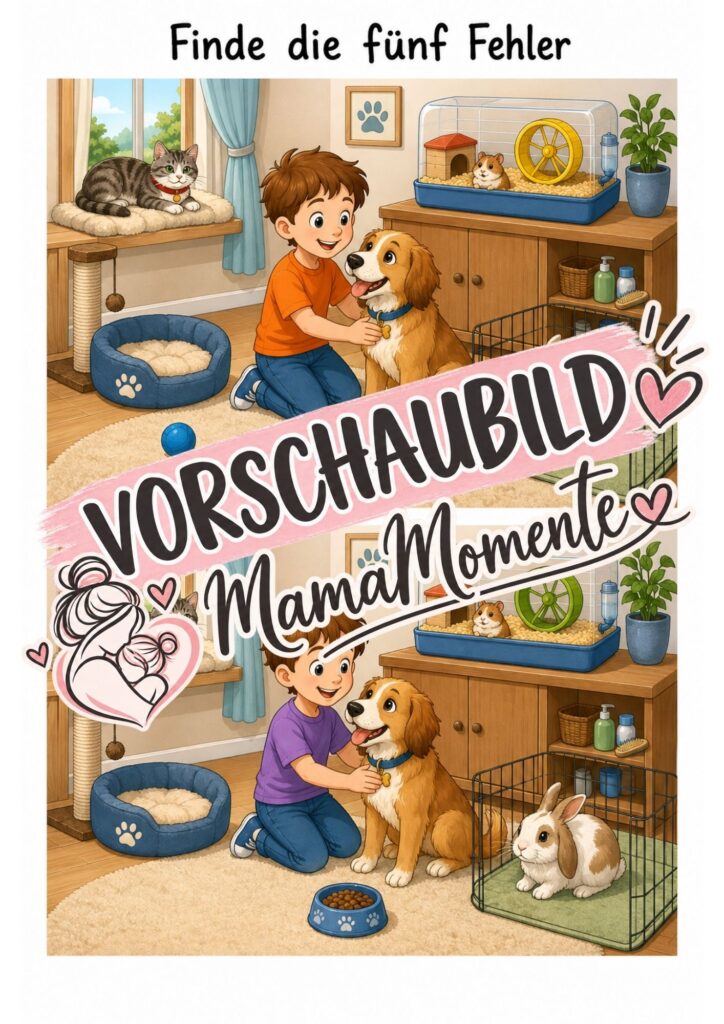 5 Fehler suchen Haustiere