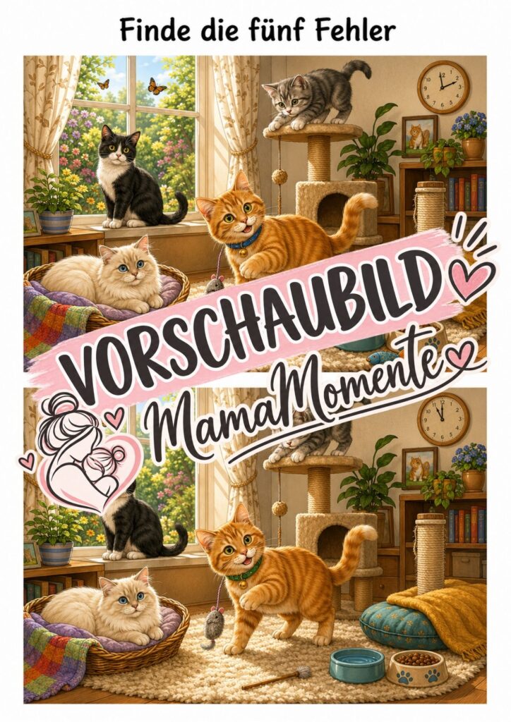 5 Fehler suchen Katzen