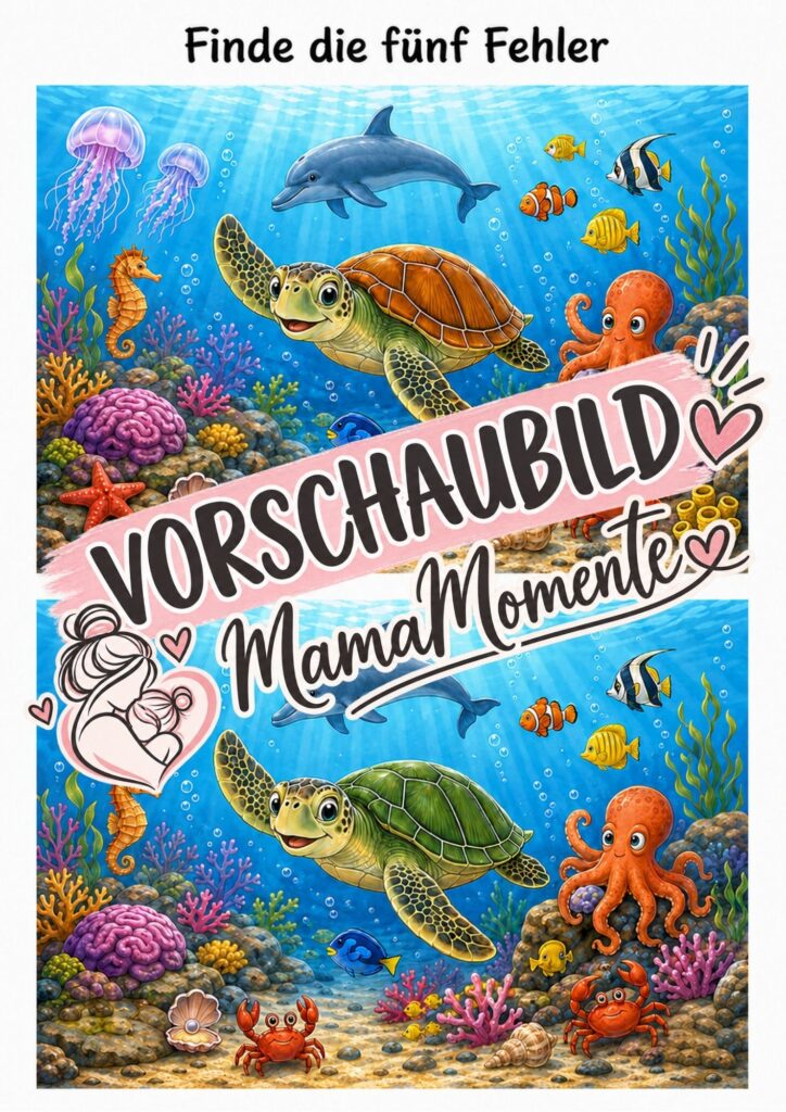 5 Fehler suchen Meerestiere