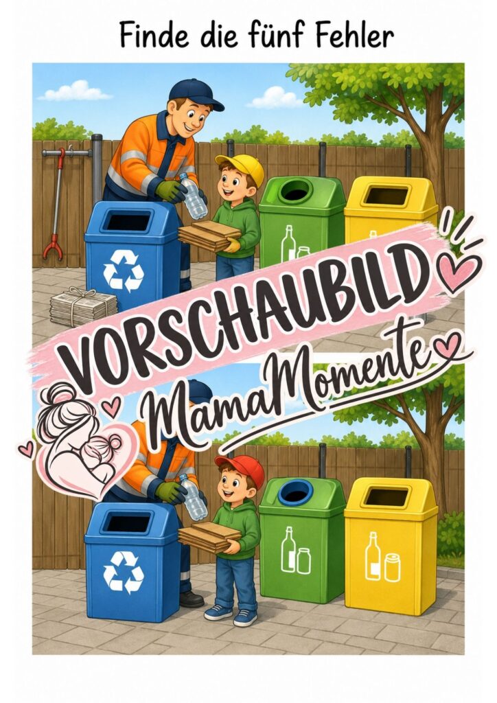 5 Fehler suchen Müllabfuhr und Recycling