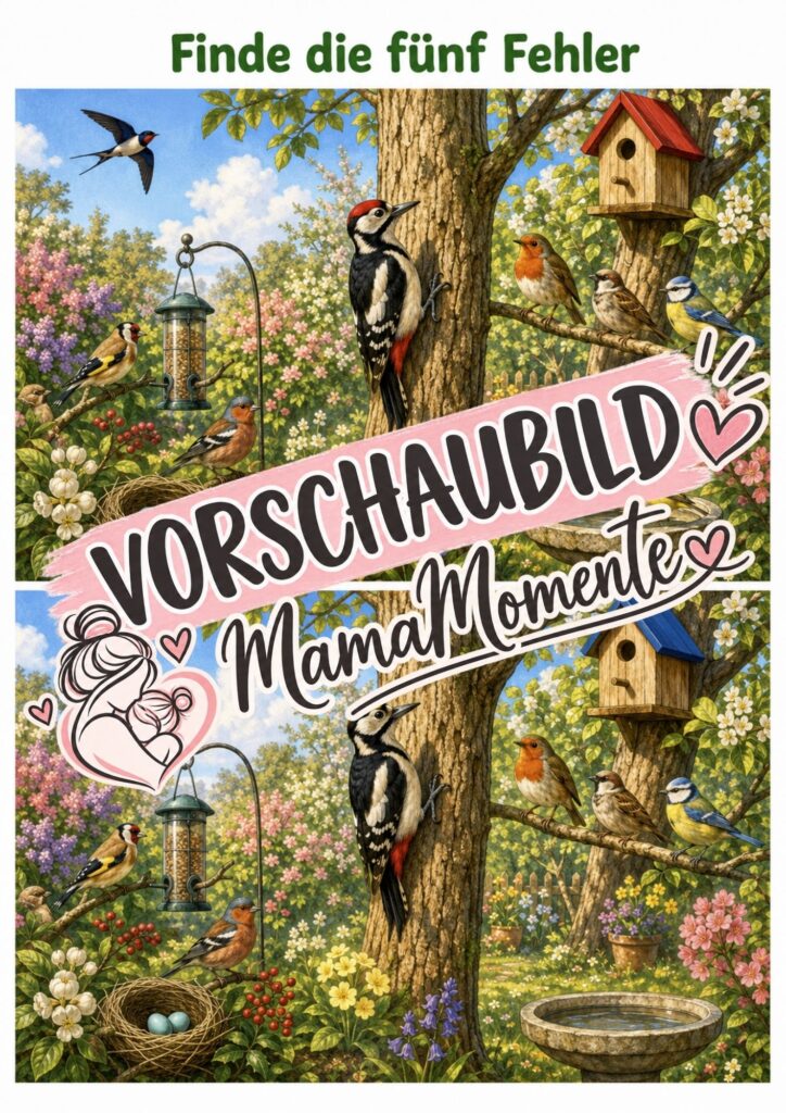 5 Fehler suchen Vögel