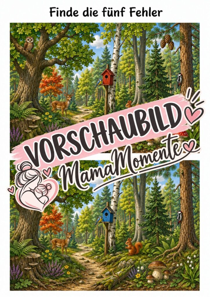5 Fehler suchen Waldbäume