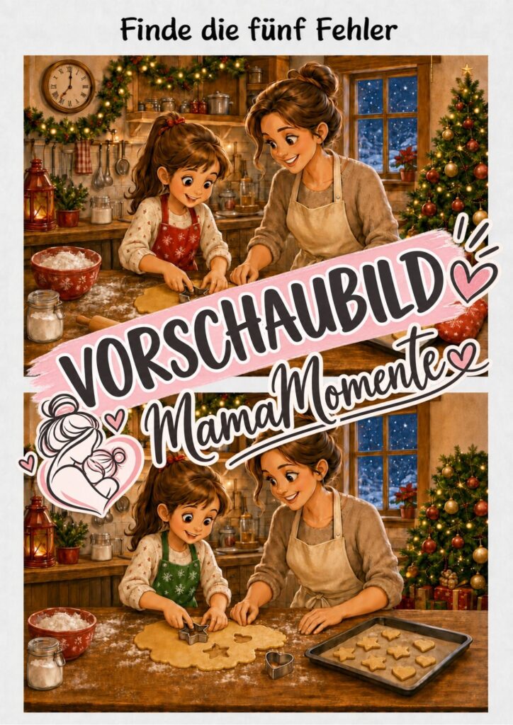 5 Fehler suchen Weihnachtsbäckerei