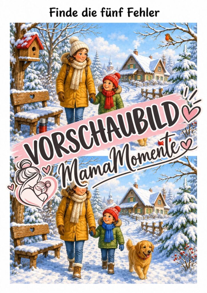 5 Fehler suchen Winterspaziergang